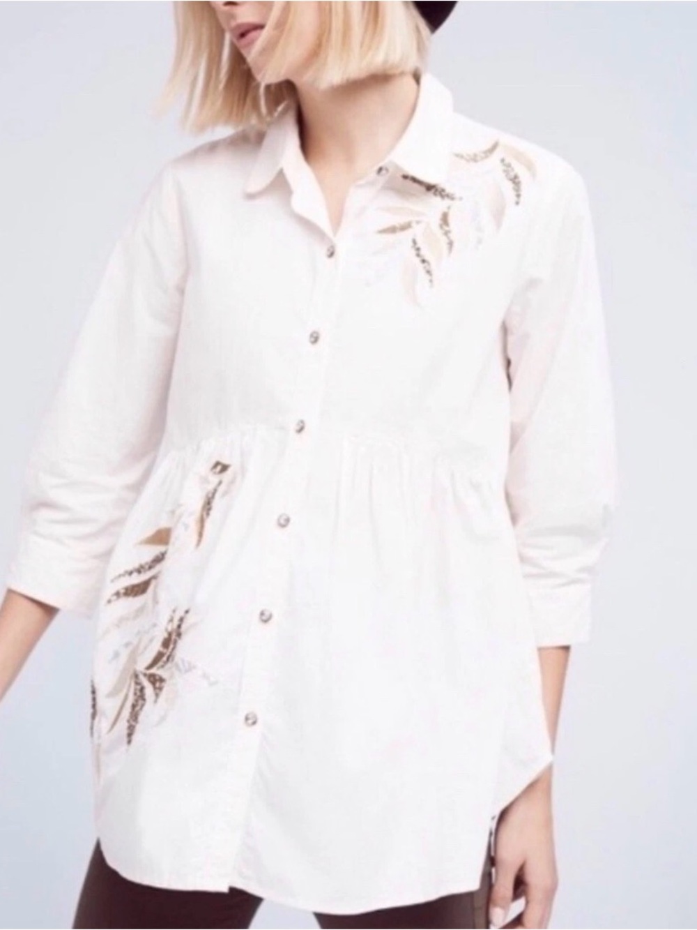 Anthropologie Holding Horses Embroidered Blouse - Small